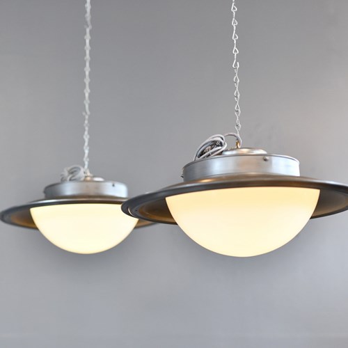 UFO Pendant Lights By Adolf Meyer For Zeiss Ikon Circa 1930S