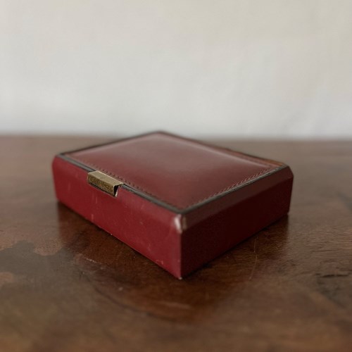 French Leather And Gilt Metal Wood Lined Box