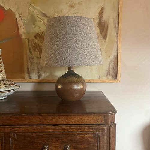 French 1950’S Glazed Ceramic Lamp