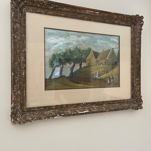 French Gouache Breton Landscape
