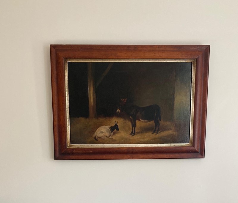 A Victorian oil painting of a Donkey and goat-paroy-4fdbb650-2576-4b03-8c20-da8b46d93a74-main-637831017762039675.JPG