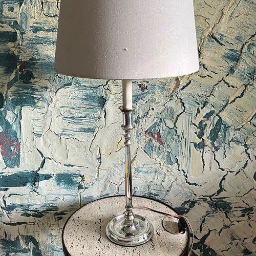 French 1950’S Silverplate Table Lamp