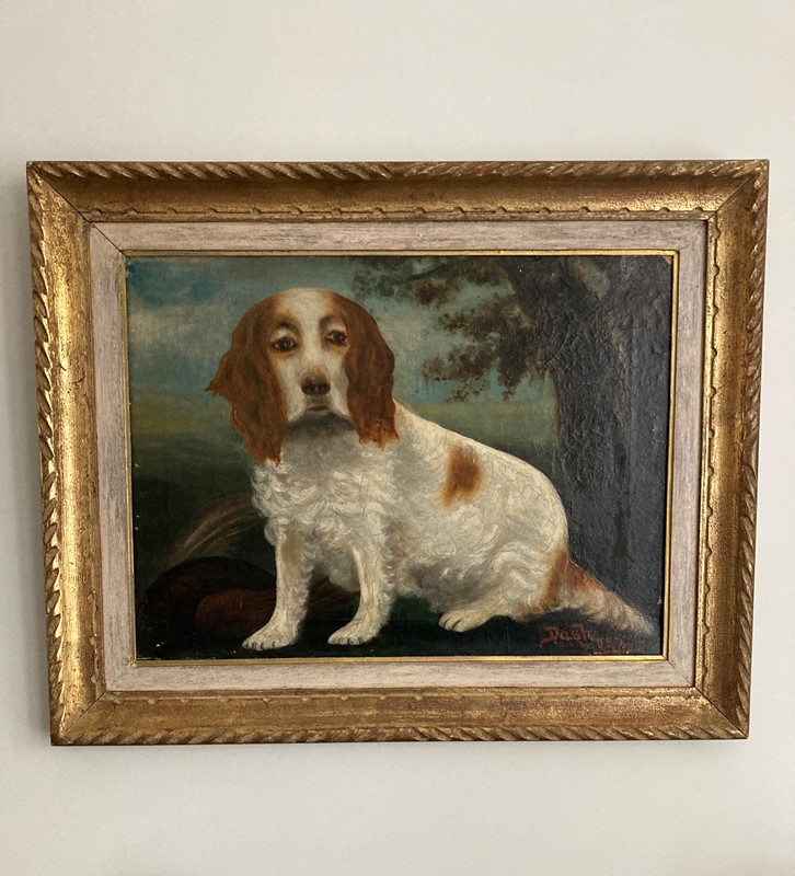 19th century oil on canvas painting of a dog-paroy-a9beb89d-4d8b-4fa1-9e75-3a5c8959fb34-main-637559166087985323.jpeg