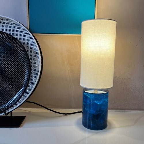 1960’S Turquoise Resin Small Table Lamp