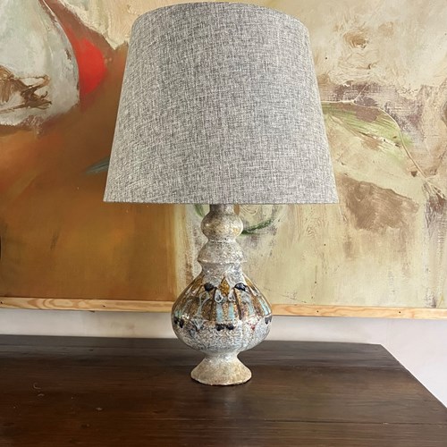 French Glazed Ceramic Lamp Designed By F Kohler For Vallauris 