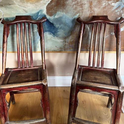Pair Of 1920’S Chinese Provincial Scholar Chairs