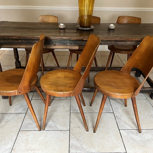 Set Of 6 Baumann Mondor Plywood Chairs C.1060’S