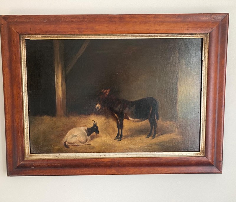 A Victorian oil painting of a Donkey and goat-paroy-ff9bf93a-85e3-4e77-9668-04b10a20ff1c-main-637831018444350036.JPG