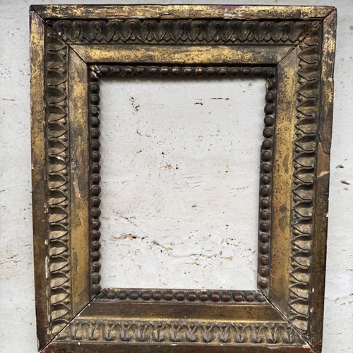 18Th Century Small Carved And Gilded Wood Frame