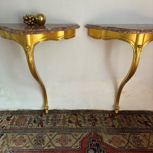 Pair Of Elegant Louis XV Style Console Tables