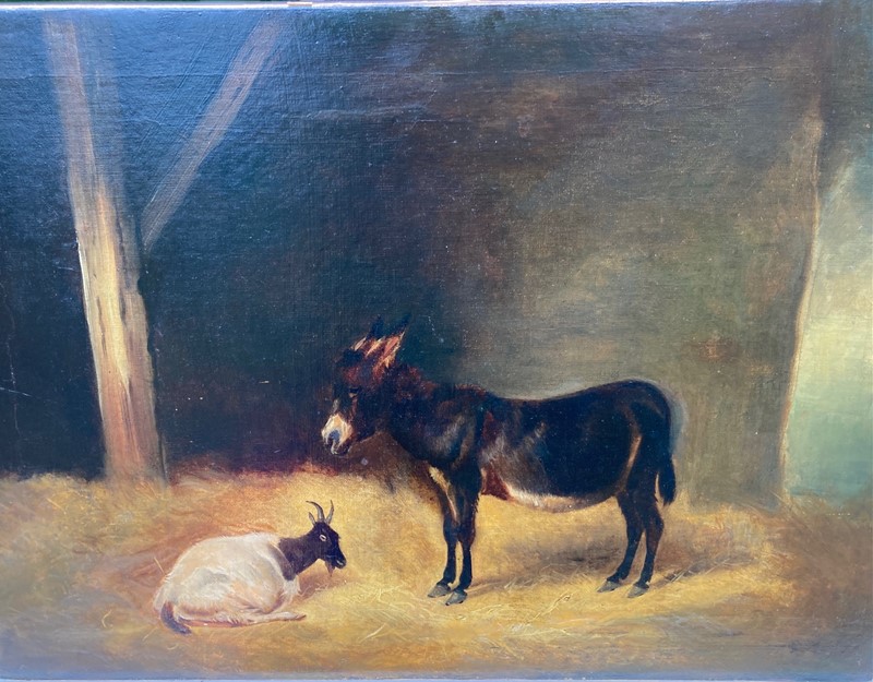 A Victorian oil painting of a Donkey and goat-paroy-img-5579-main-637831018784216399.jpg