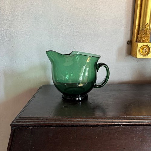 Wonderful Hand Blown Green Jug