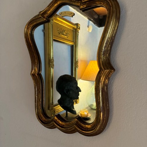 French 1960’S Gilt Framed Small Mirror