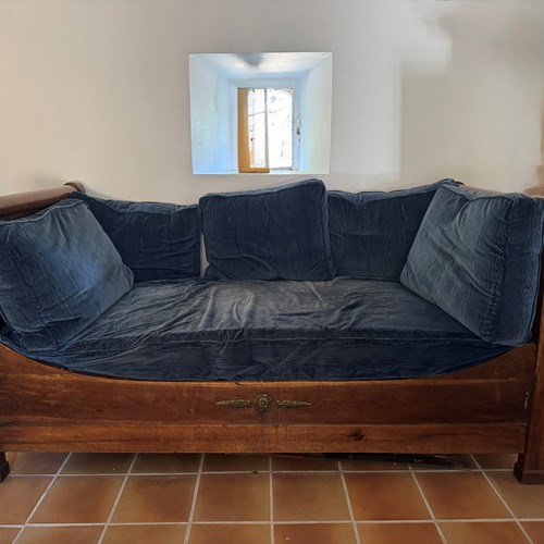 19Th Century French Empire Mahogany Bed With Bronze Mounts