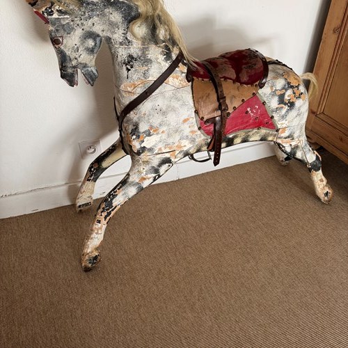 Edwardian Polychrome Wooden Rocking Horse