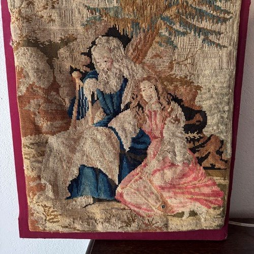 Small French 18Th Century Needlepoint Tapestry