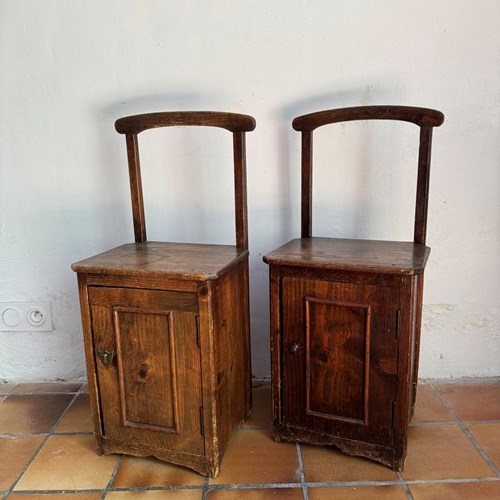 Pair Of French 19Th Century Salt Bedside Tables