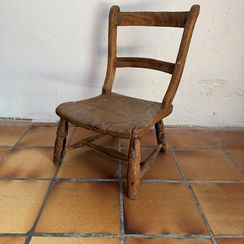 Small 19Th Century French Child’S Chair 