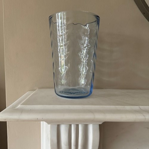 Blue Ribbed Whitefriars Vase C.1930’S