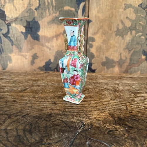 19Th Century Chinese Canton Famille Rose Posey Vase