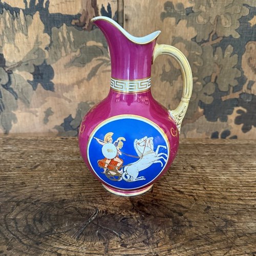 Hill & Co Neoclassical Polychrome Porcelain Ewer Jug