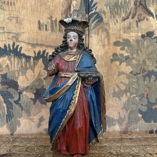 17Th Century Polychrome Statue