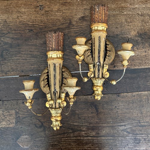 Pair Of Beautiful 19Th Century  Gustavian Wall Sconces