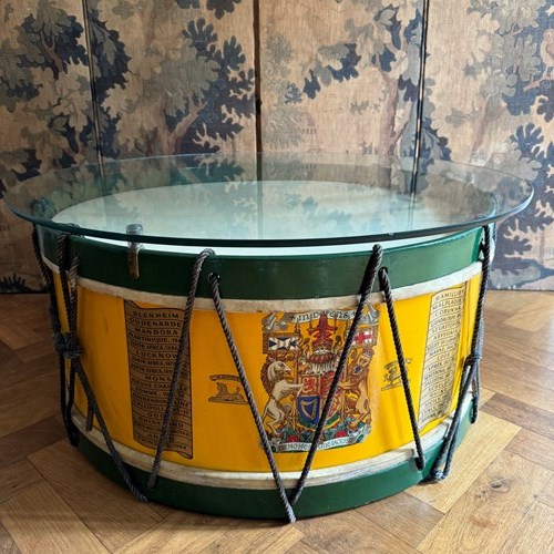 Regimental Base Drum Presented As A Coffee Table. British C. 1950’S
