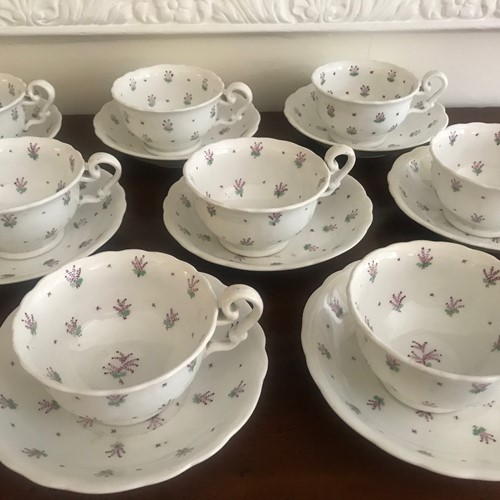 Set of 8 Crown Staffordshire tea cup and saucers