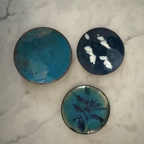 Three Small Enamel Dishes 