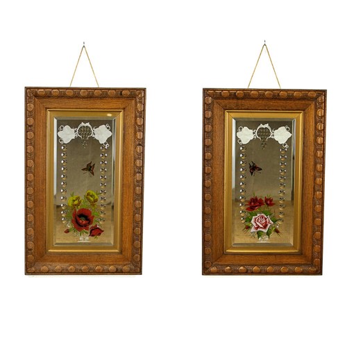 Pair of Edwardian Antique Painted Mirrors