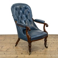 Regency Buttoned Back Leather Armchair