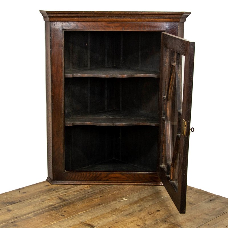 Antique Oak and Glazed Hanging Corner Cabinet-penderyn-antiques-m-3326-antique-oak-and-glazed-hanging-corner-cabinet-2-main-637958093485918048.jpg