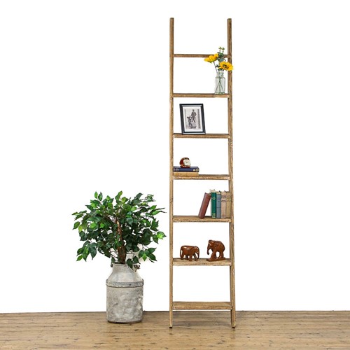 Tall Rustic Antique Pine Ladder Shelf Unit 