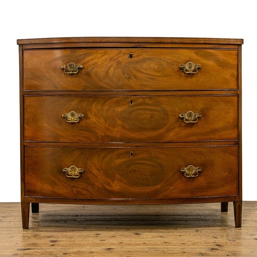 Antique Mahogany Bow Front Chest Of Drawers