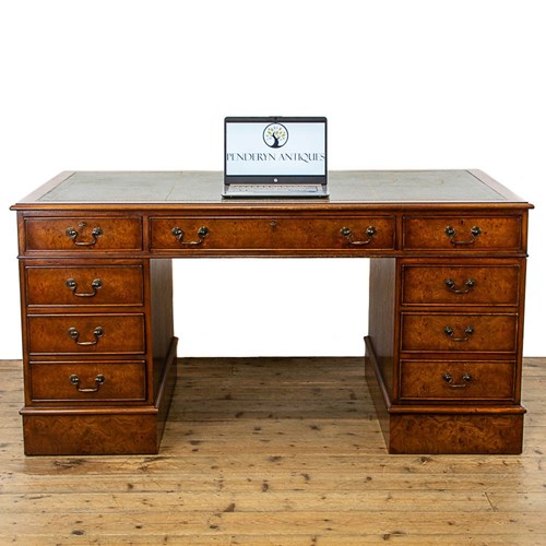 Large Reproduction Pedestal Writing Desk