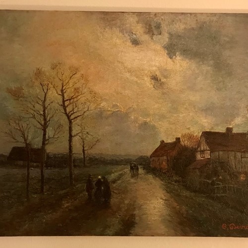 Oil On Canvas Country Scene