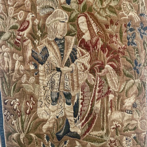 Germanic silk tapestry wall hanging 