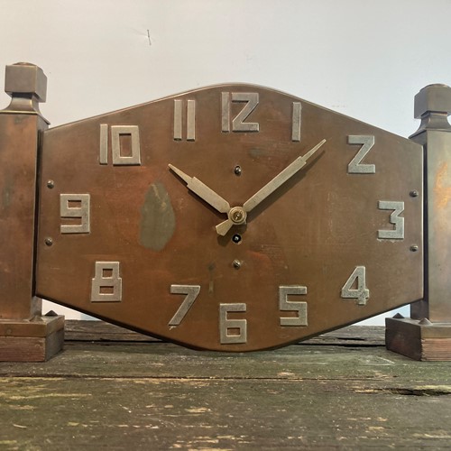 Copper Art Deco Clock