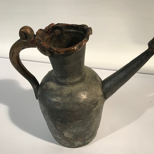 18 Th Century Watering Or Oil Can.Copper & Brass.