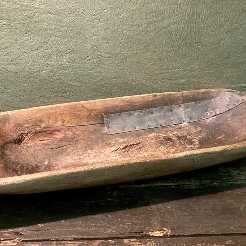 19Th Century Elm Dough Bowl.