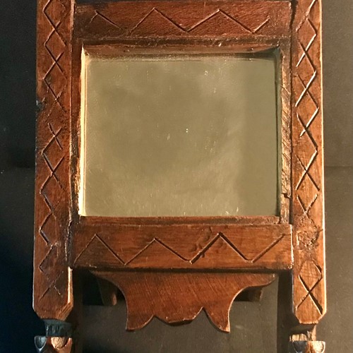 Early Oak Carved Stand Mirror