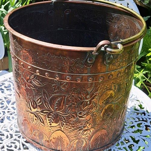 Arts & Crafts Copper Coal Bucket