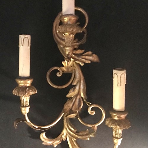 Toleware And Giltwood Wall Sconce 