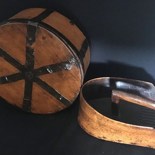 19Th Century Grain Measure And Berry Comb.