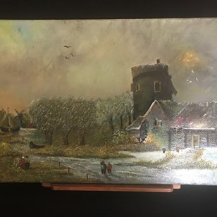 Oil On Canvas Dutch Scene
