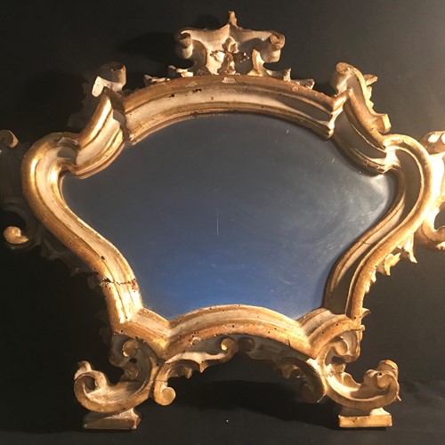 Antique gilt wooden baroque mirror