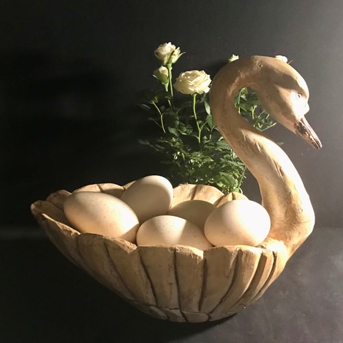 Carved Wooden Swan