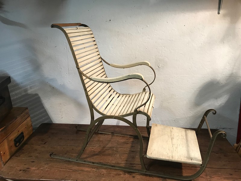 Antique Sled chair.-pretty-blue-floral-902ca542-3ae1-4d48-8641-3d92ae6099cf-main-637353710946498327.jpeg