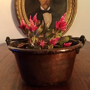 Antique French Copper Hanging Pot